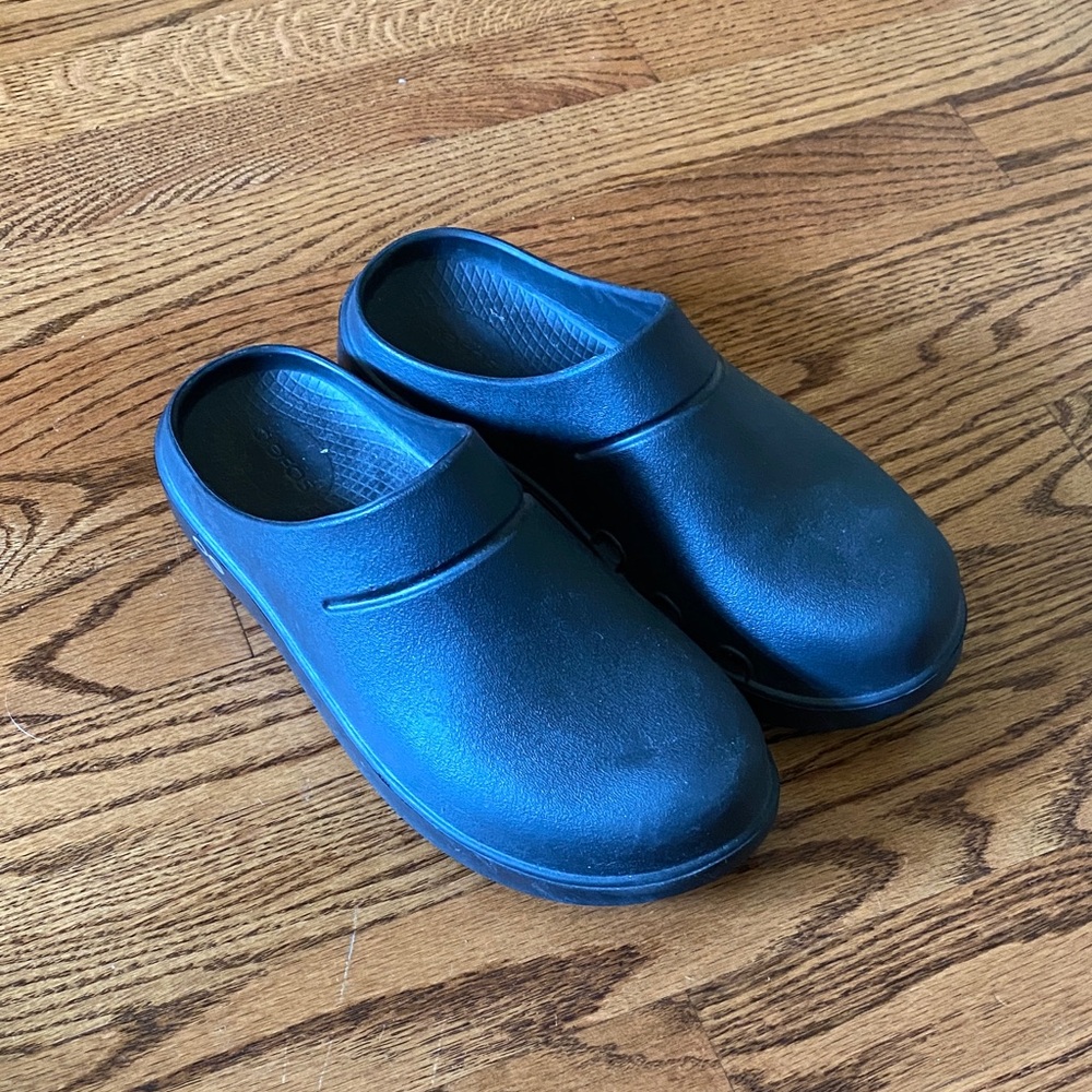 Black Rubber Slip-On Shoes